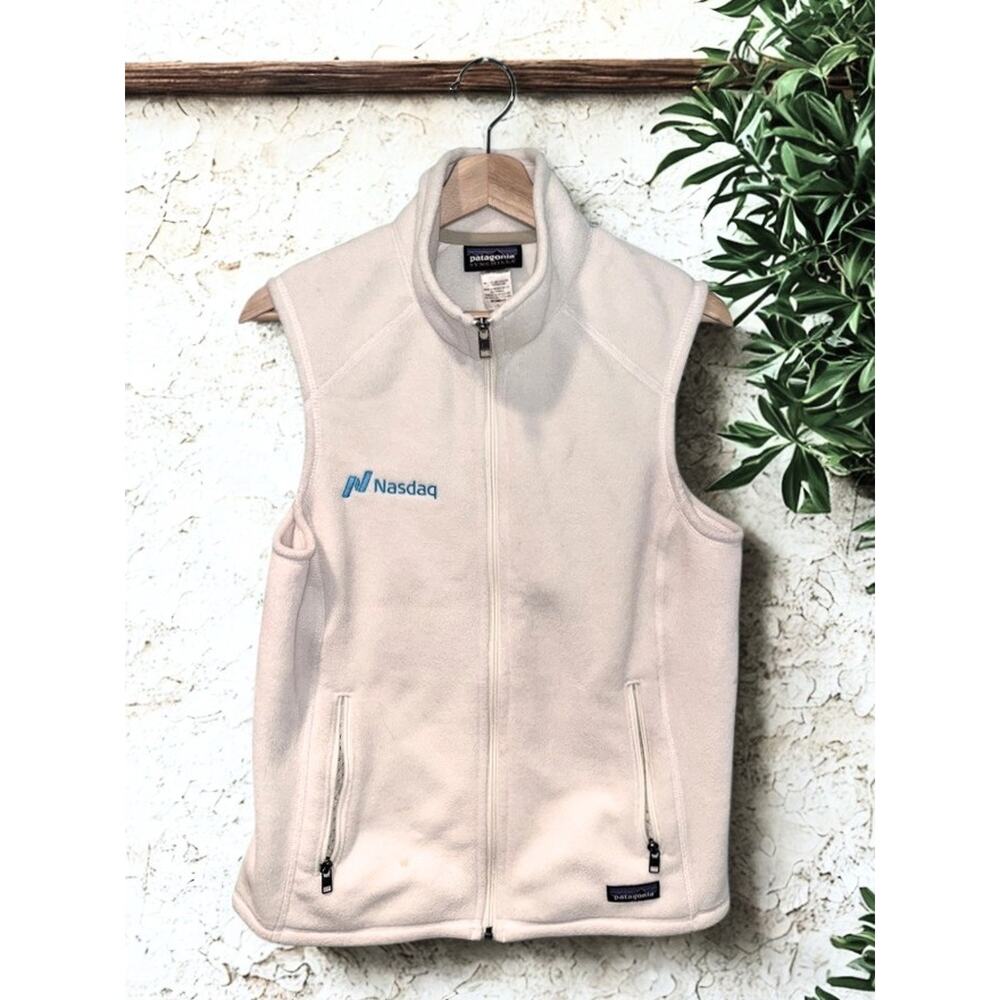Patagonia Nasdaq Synchilla Vest Women’s L Off White Fleece Full Zip Outdoor